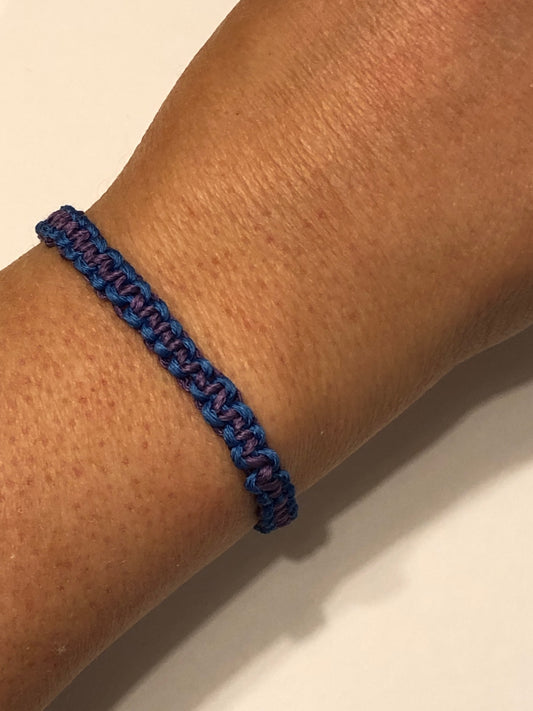 Purple and Blue Bamboo Cord Bracelet