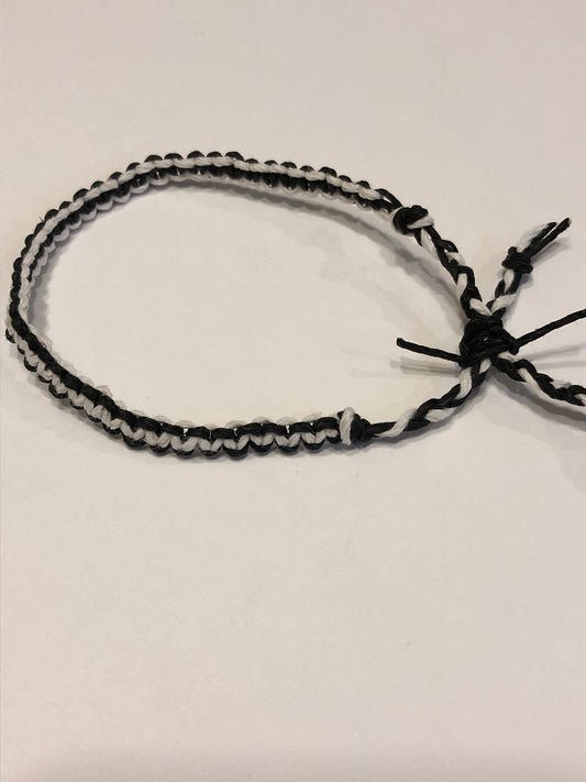 Black and White Bamboo Cord Bracelet