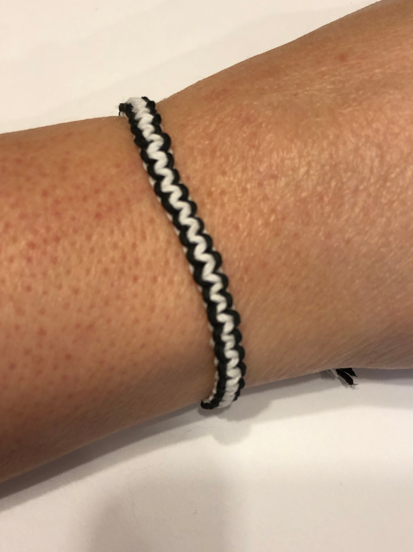 Black and White Bamboo Cord Bracelet