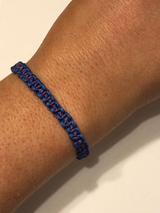 Purple and Blue Bamboo Cord Bracelet